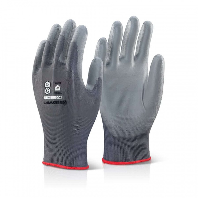 Beeswift PUGGY Pu Coated Gloves Grey